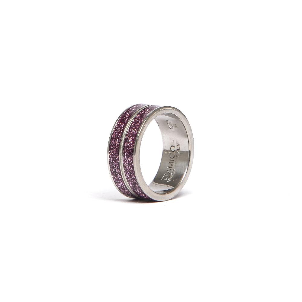 D'AMICO Anello Doppia Fede Glitter Soddisfazione Garantita