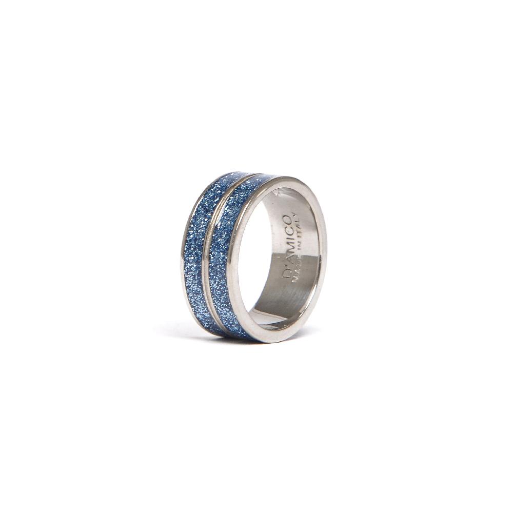 D'AMICO Anello Doppia Fede Glitter Moda