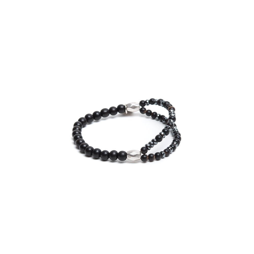 D'AMICO Bracciale Doppio EbanoEmatite Nera Negozi Online