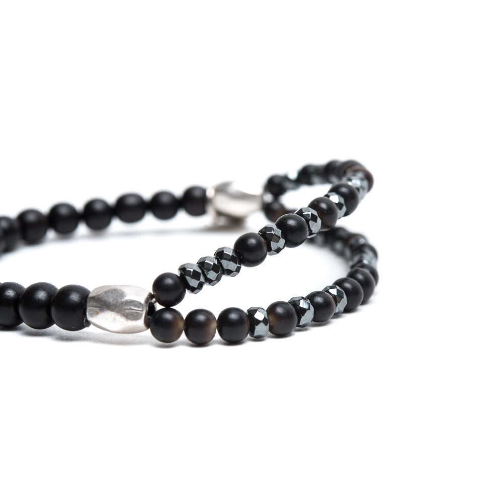 D'AMICO Bracciale Doppio EbanoEmatite Nera Negozi Online