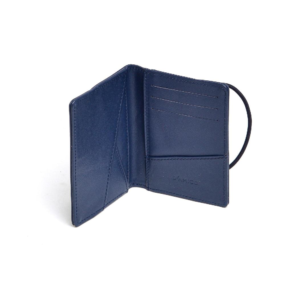 D'AMICO Portafoglio Pieghevole Classico Pelle Blu Presa