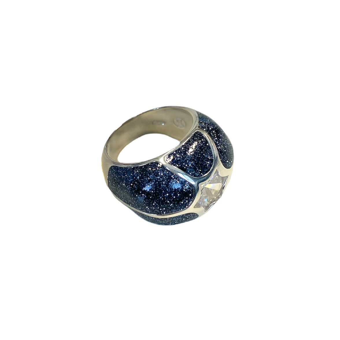 D'AMICO Anello Stella Glitter Blue Navy Consegna Veloce
