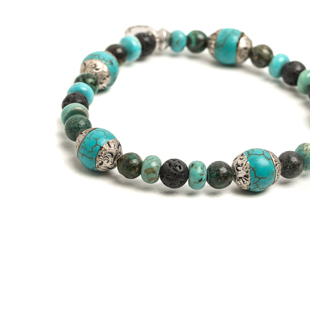 D'AMICO Bracciale Rajat / Elastico Fusion Turchese Tibet Saldi Di Fabbrica