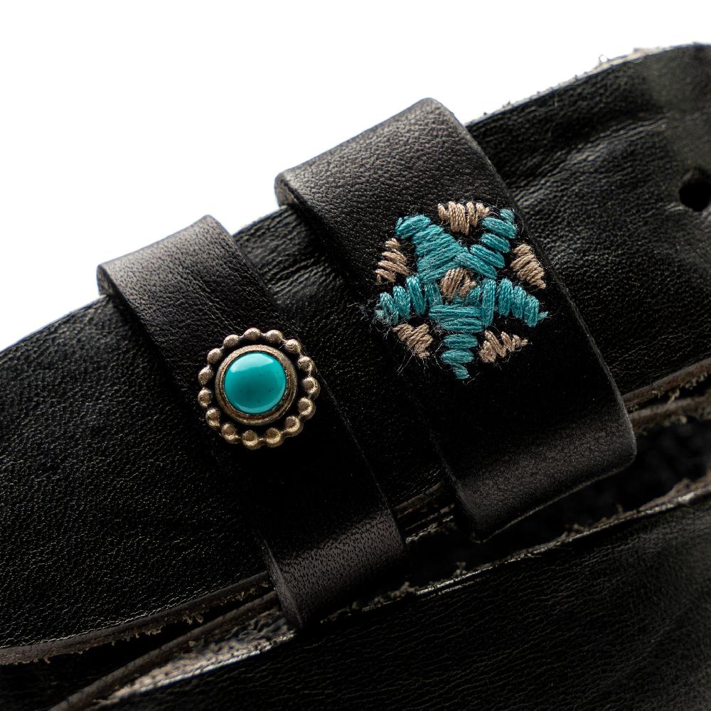 D'AMICO Cintura Cuoio Vintage Nero Passanti Decorati I Più Venduti