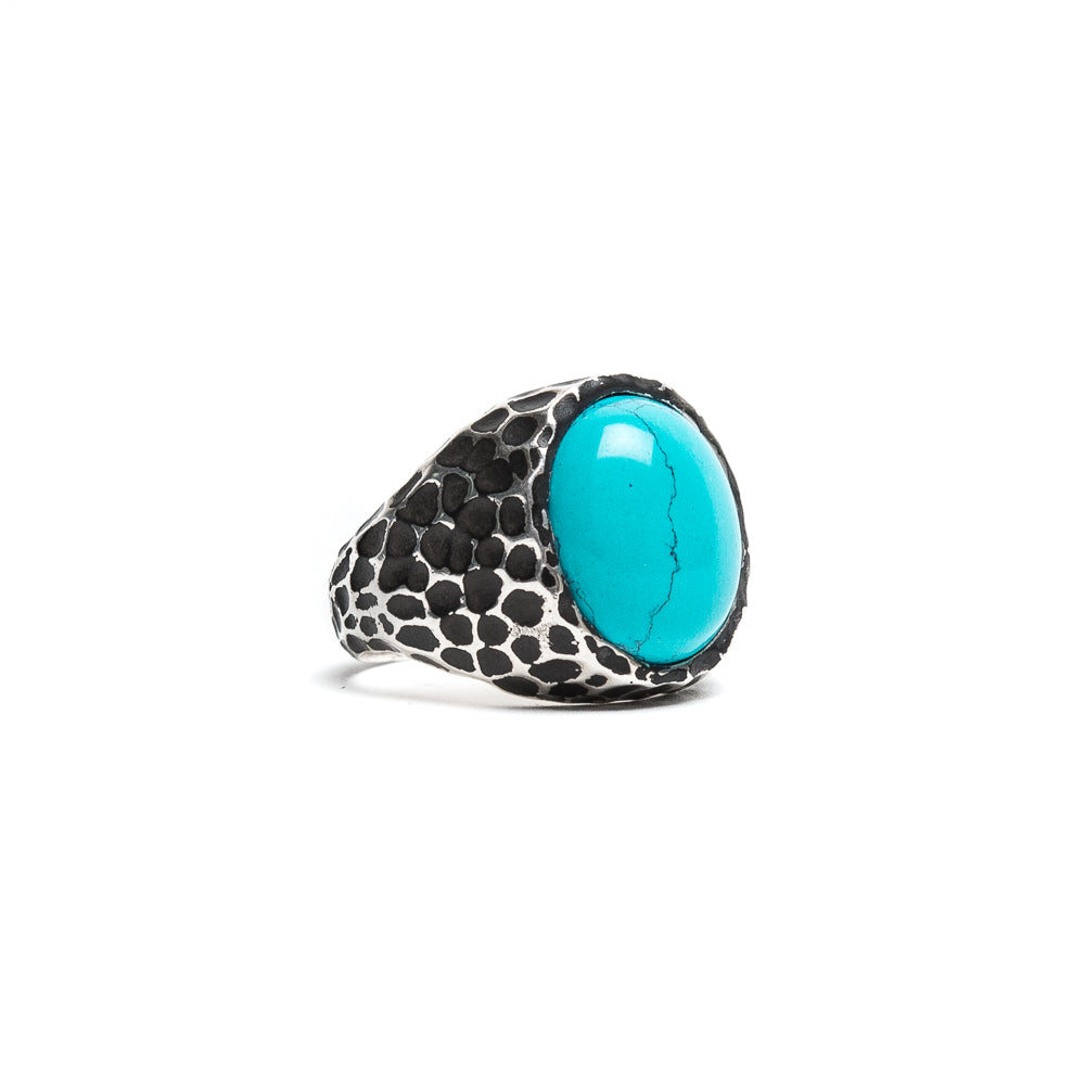 D'AMICO Anello Martellato con Turchese Moda