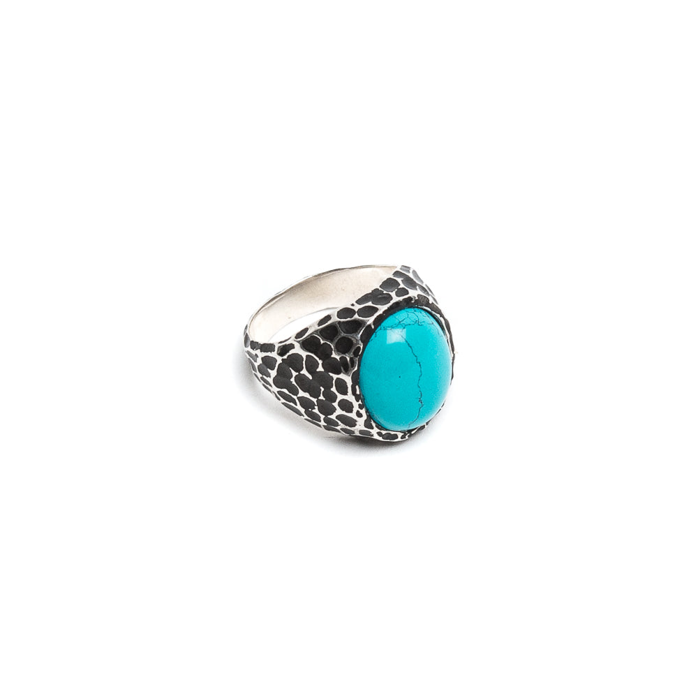 D'AMICO Anello Martellato con Turchese Moda