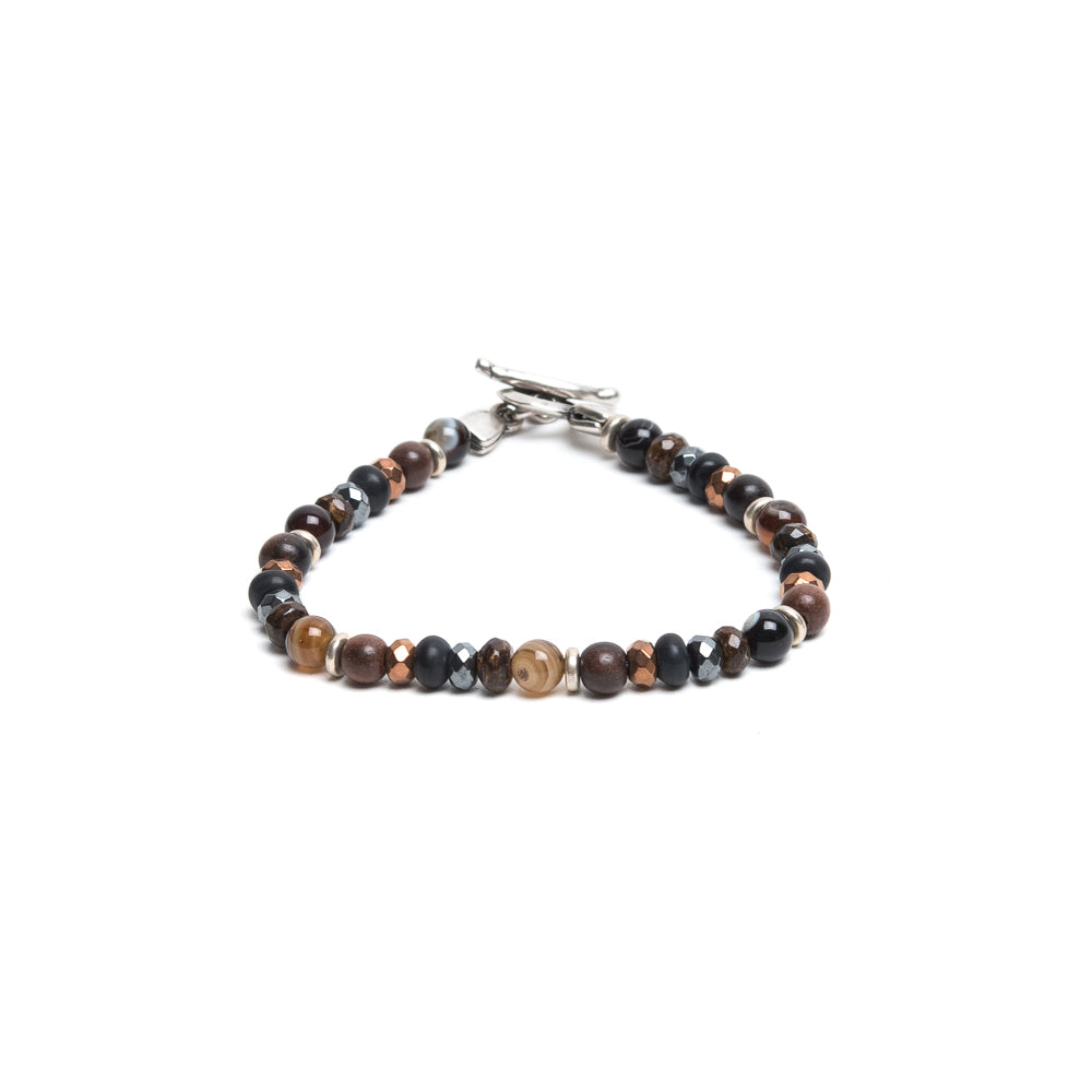 D'AMICO Bracciale Perle Fusion Marrone Italy