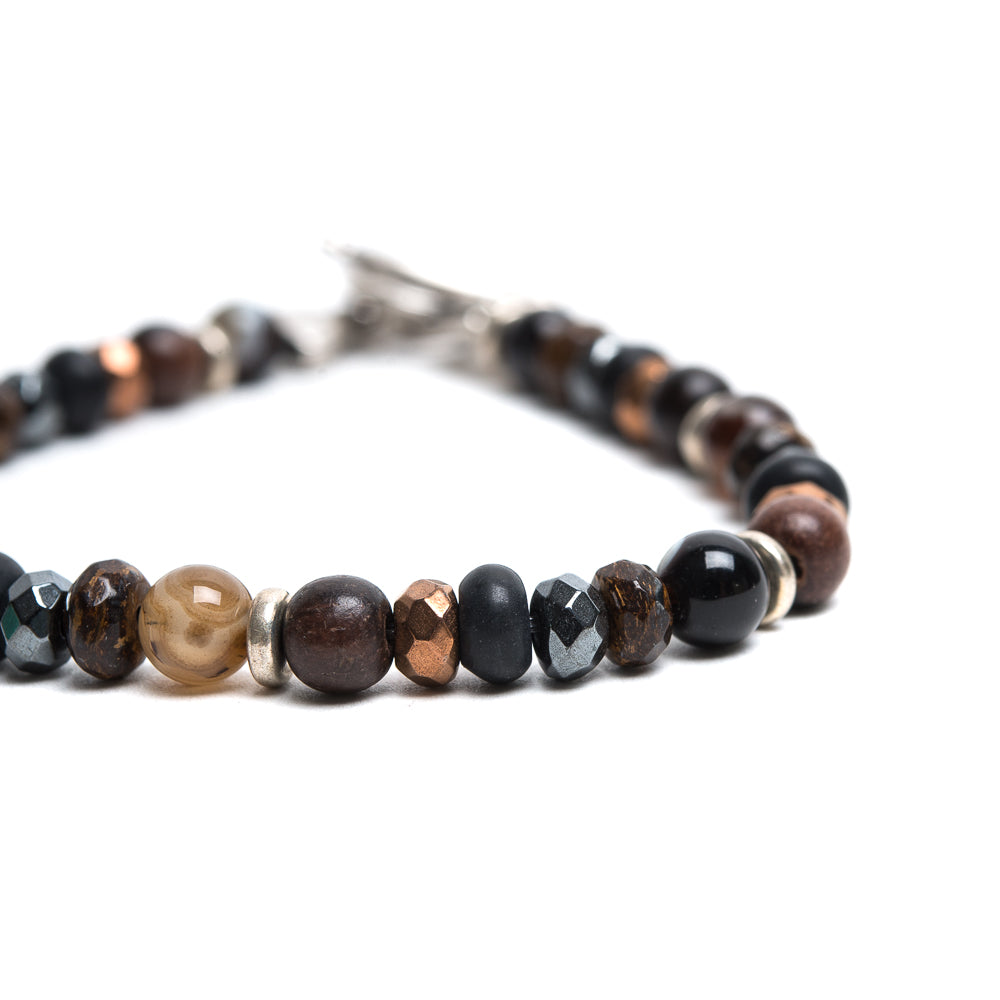 D'AMICO Bracciale Perle Fusion Marrone Italy