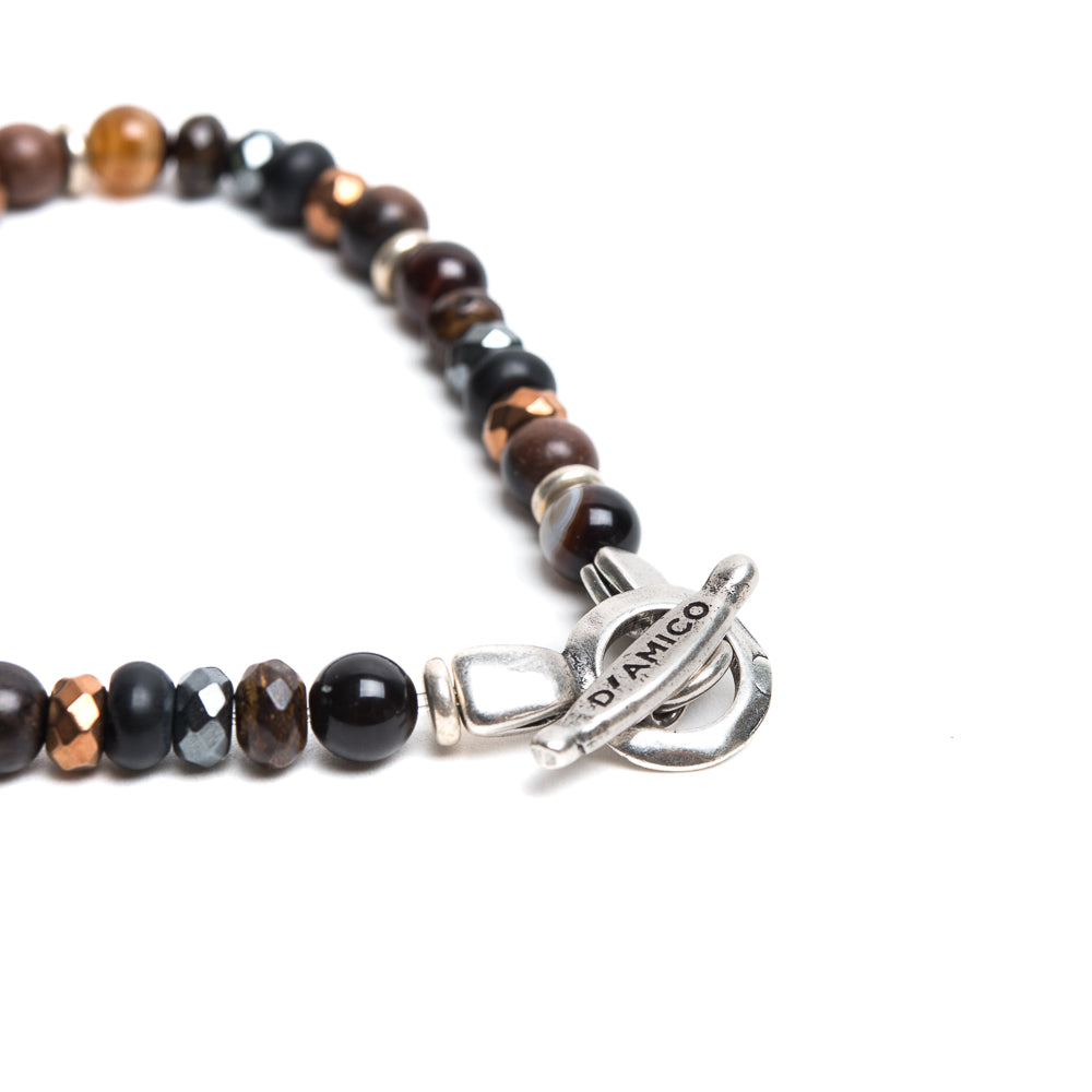 D'AMICO Bracciale Perle Fusion Marrone Italy