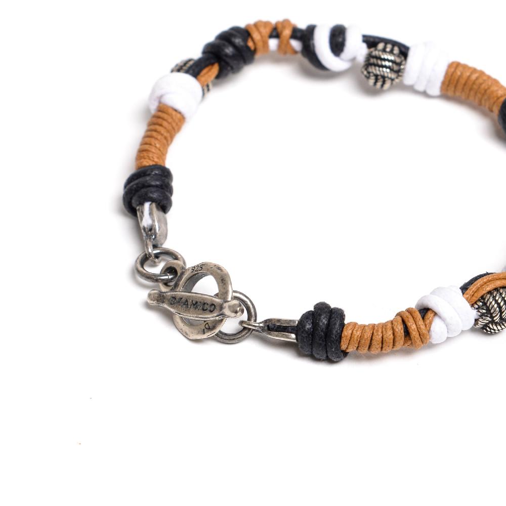 D'AMICO Bracciale Catenina Fili Cerati Annodati + Palline Nodo Online