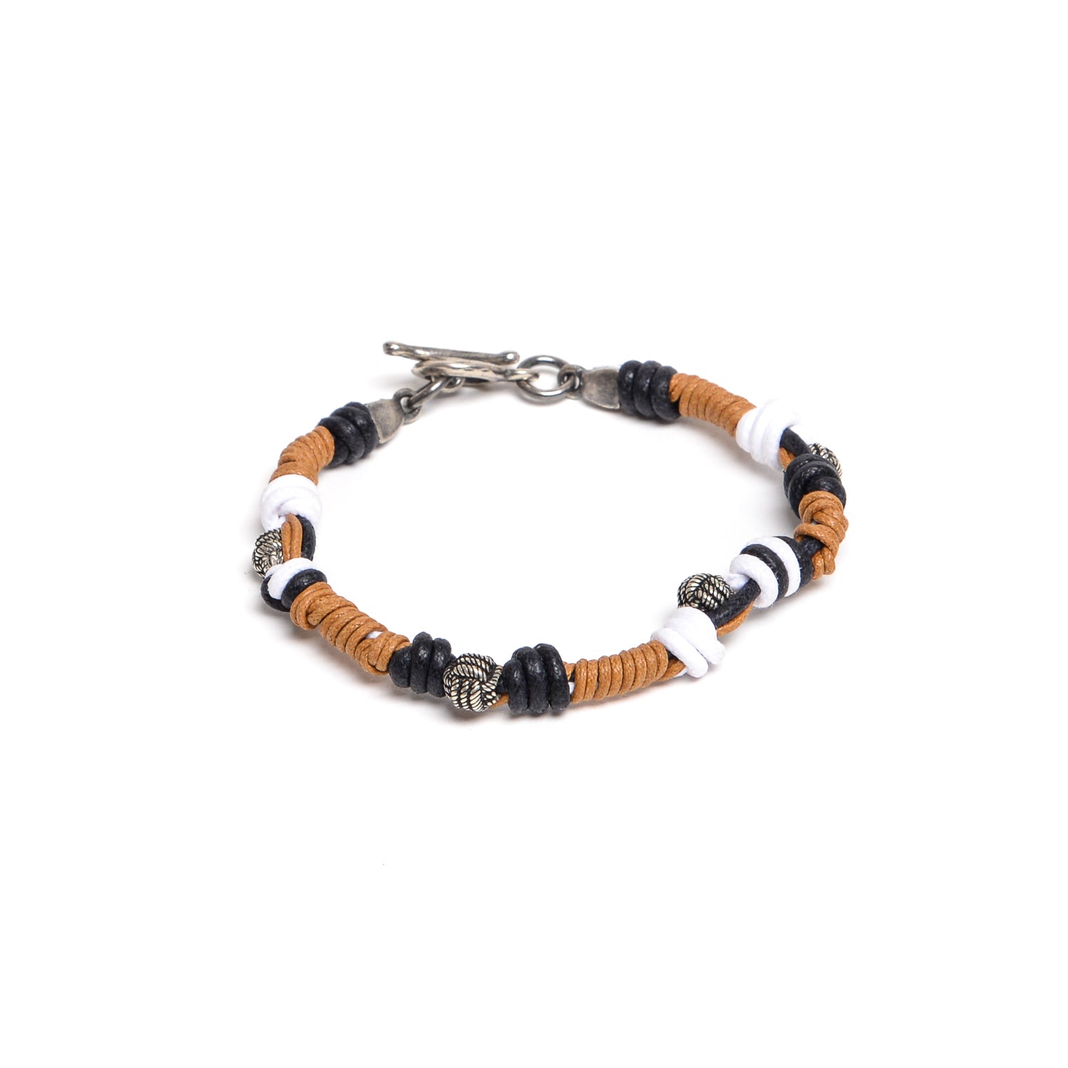 D'AMICO Bracciale Catenina Fili Cerati Annodati + Palline Nodo Online