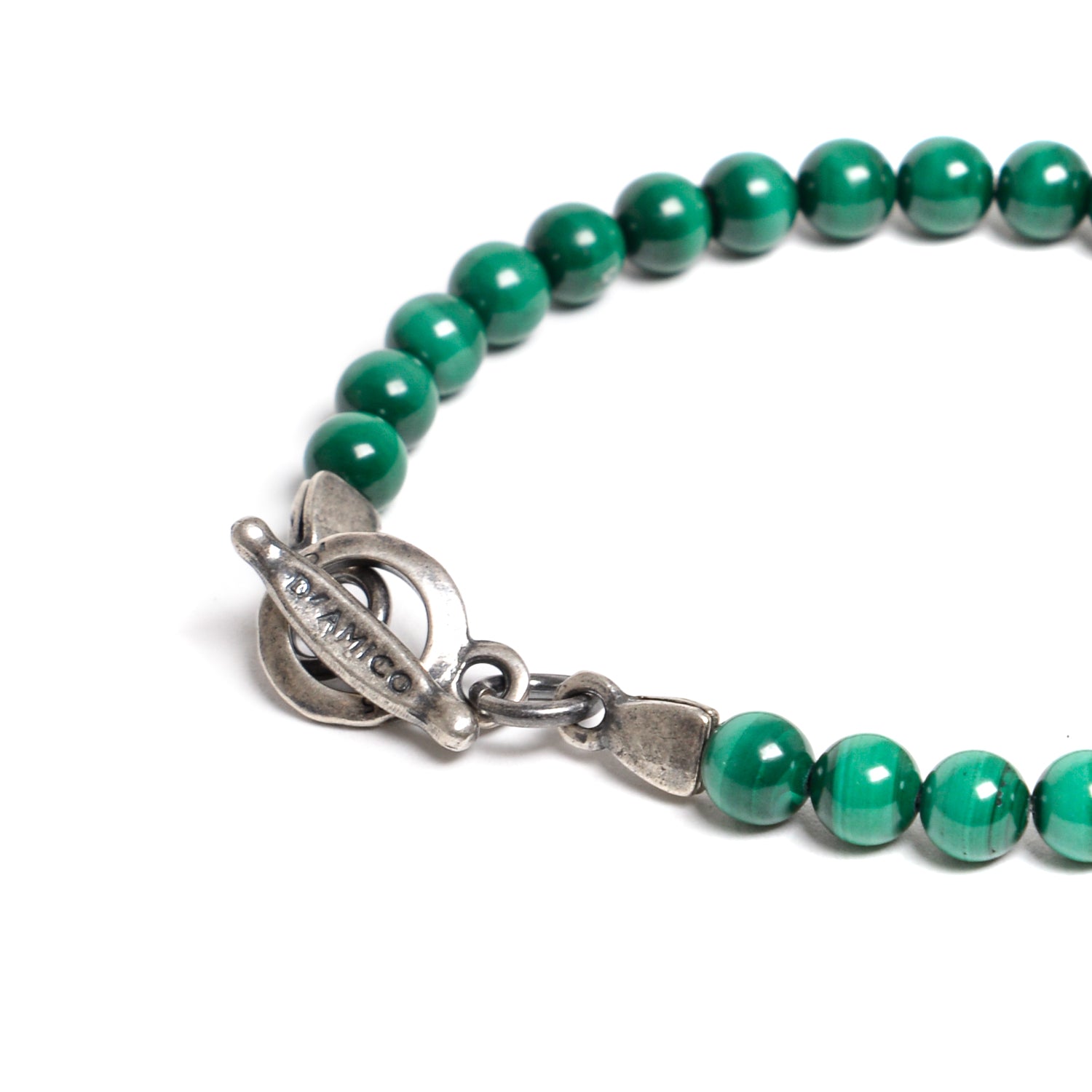 D'AMICO Bracciale Malachite e Argento In Vendita