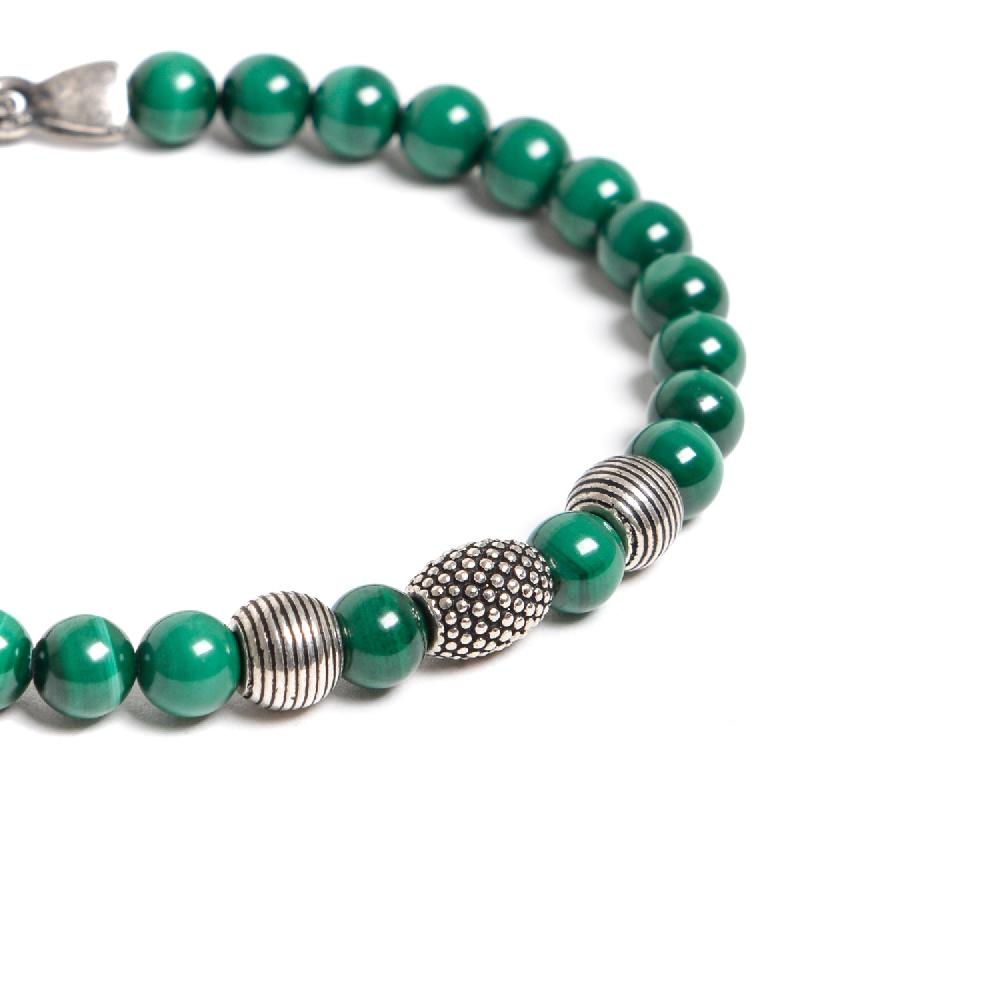 D'AMICO Bracciale Malachite e Argento In Vendita