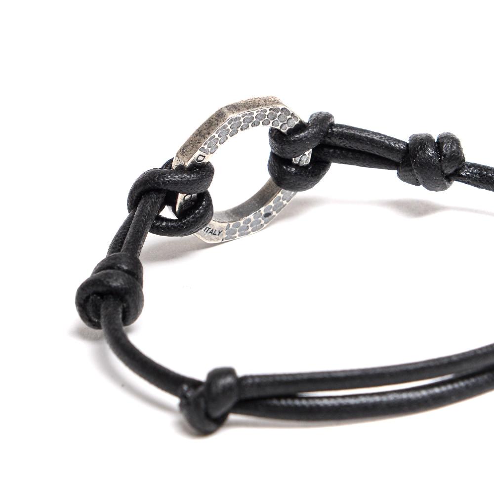 D'AMICO Bracciale Anelle Laccate Verdone + Cordone Cerato Testa Moro Hotsell