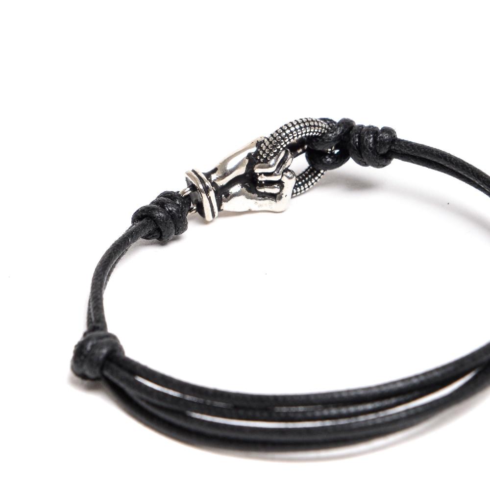 D'AMICO Bracciale Catenina Cordone Cerato + "Fuck" Vendita Calda
