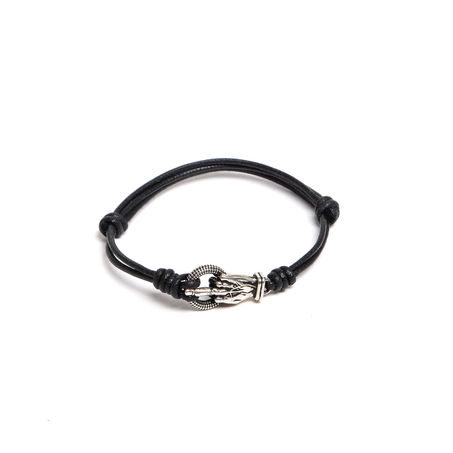 D'AMICO Bracciale Catenina Cordone Cerato + "Fuck" Vendita Calda