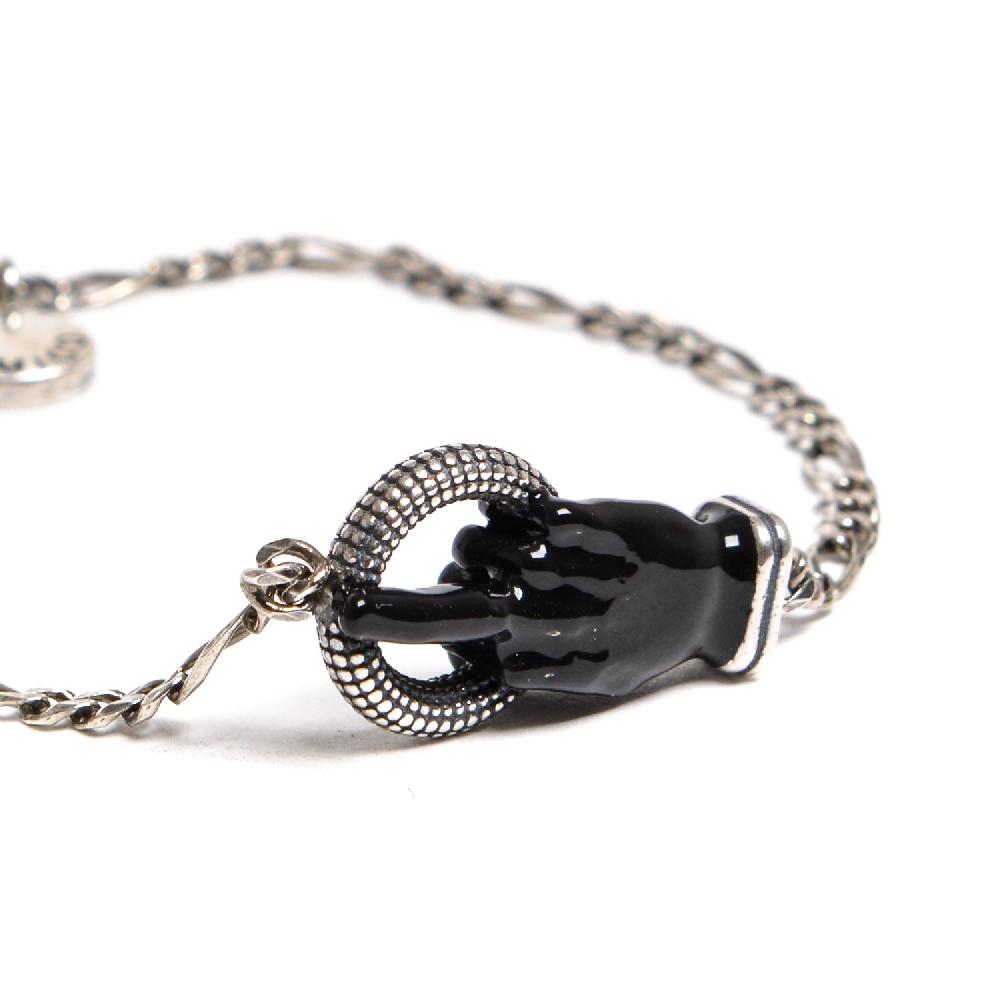 D'AMICO Bracciale Catenina con "Fuck" Laccato Nero Vendite Flash