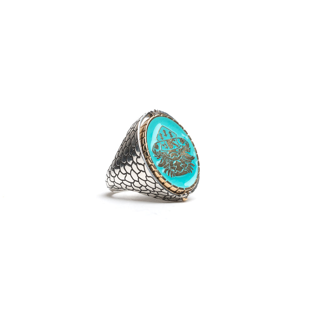 D'AMICO Anello Ovale Girevole Stampa Cocco + Doppio Smalto Promozione