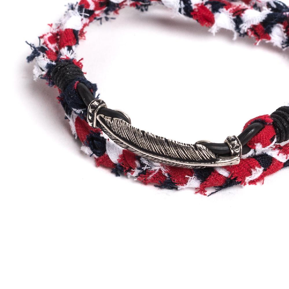 D'AMICO Bracciale Bandana Intrecciata + Piuma Presa