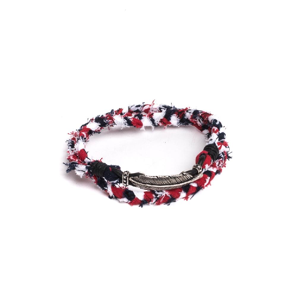 D'AMICO Bracciale Bandana Intrecciata + Piuma Presa