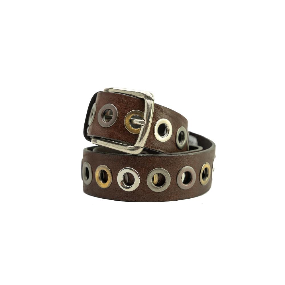 D'AMICO Cintura Cuoio Vintage + Borchie Italy