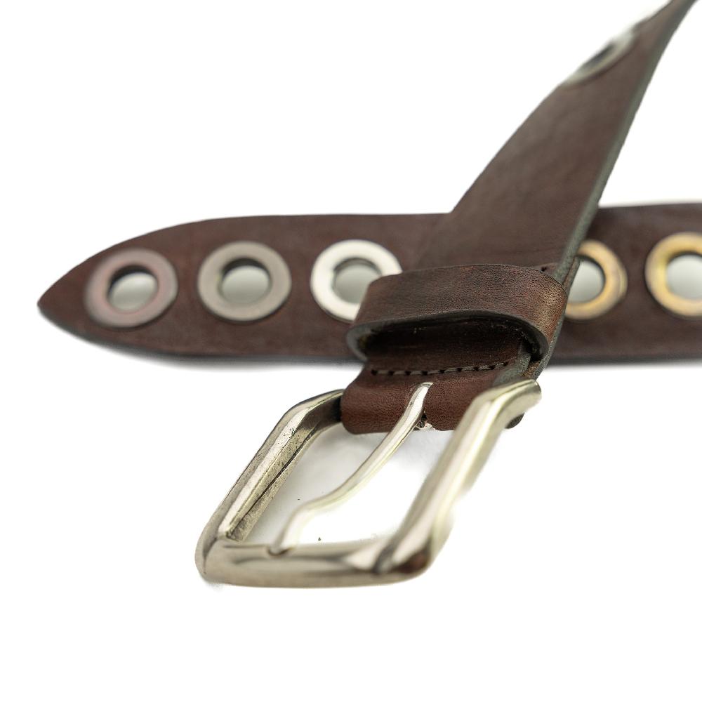 D'AMICO Cintura Cuoio Vintage + Borchie Italy