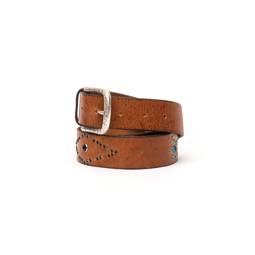 D'AMICO Cintura Cuoio Butter + Borchie e Pietre Shopping Online