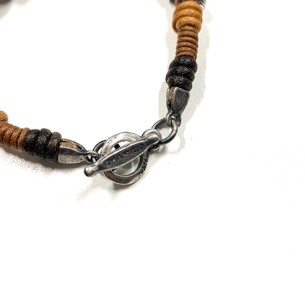 D'AMICO Bracciale Cotone Cerato + Palline Righe In Saldo