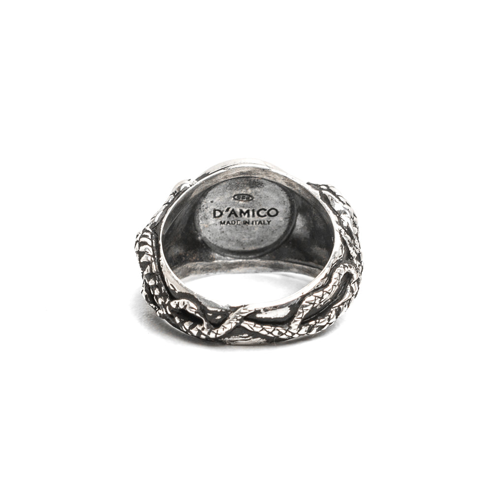 D'AMICO Anello Serpenti Intrecciati + Piastra Lucida Shopping Online