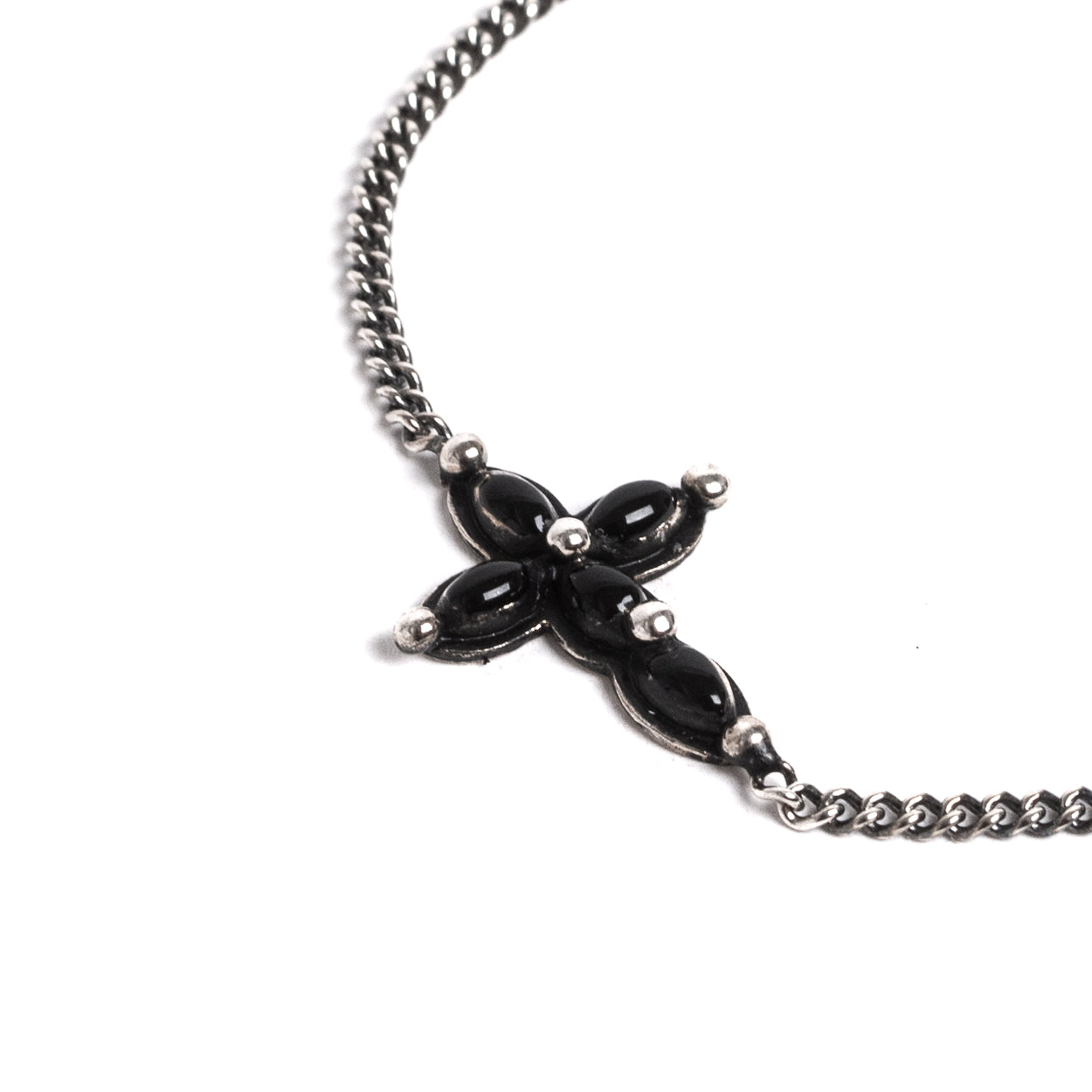 D'AMICO Bracciale Catenina + Croce Smaltata Nero Convenienza