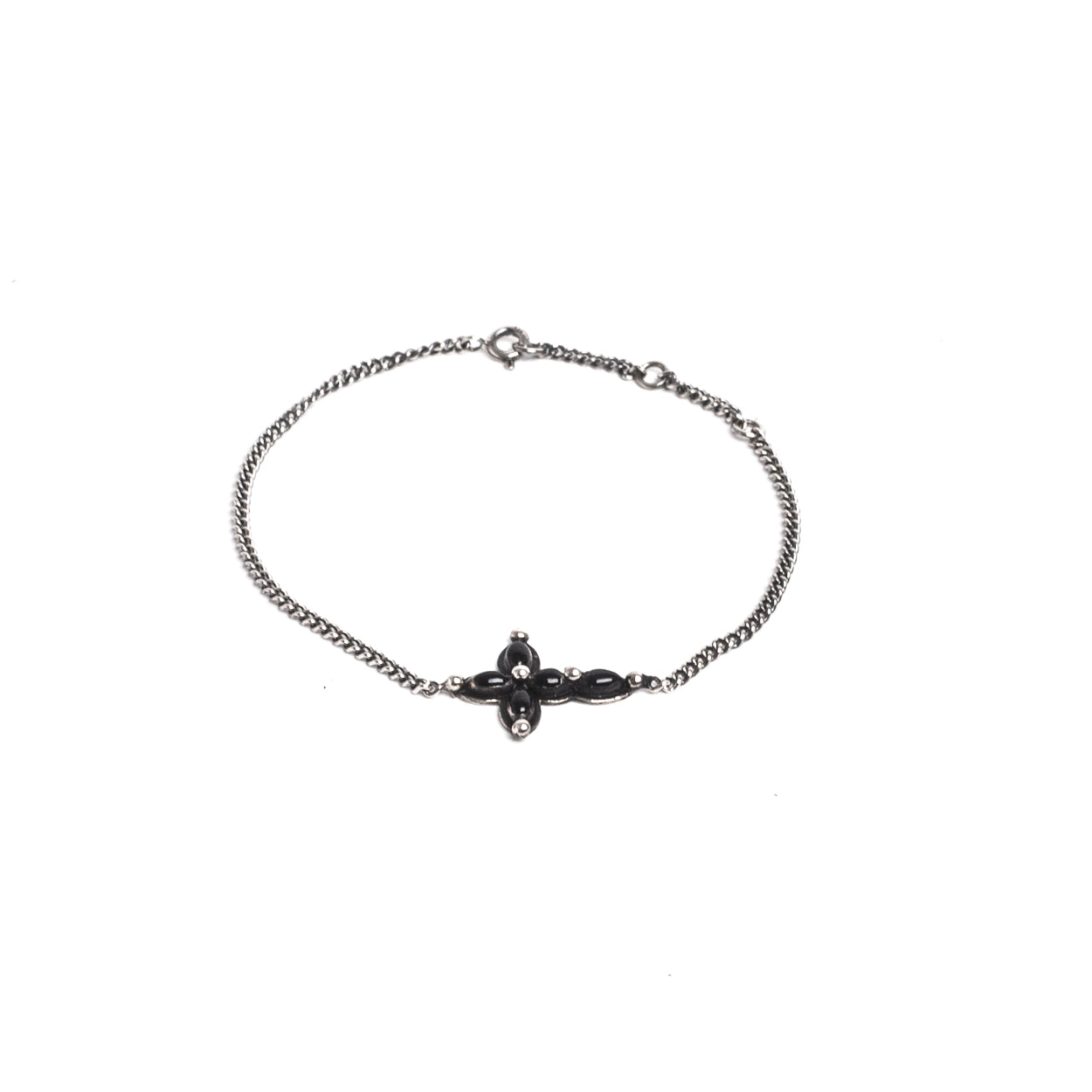 D'AMICO Bracciale Catenina + Croce Smaltata Nero Convenienza