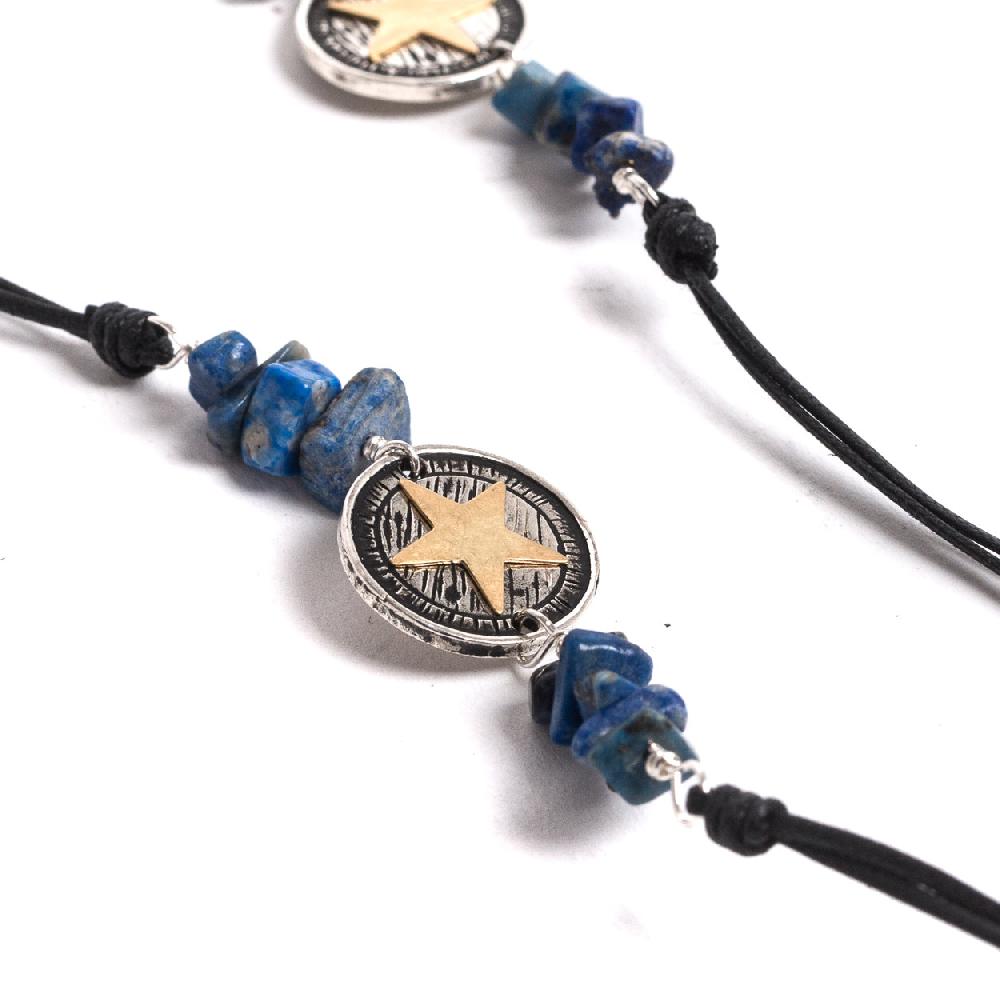 D'AMICO Collana Cordone Cerato + Stelline Sconto