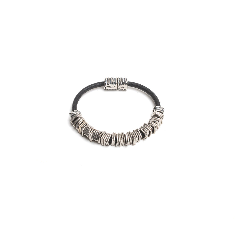 D'AMICO Bracciale Cuoio + Rondelle Saldi