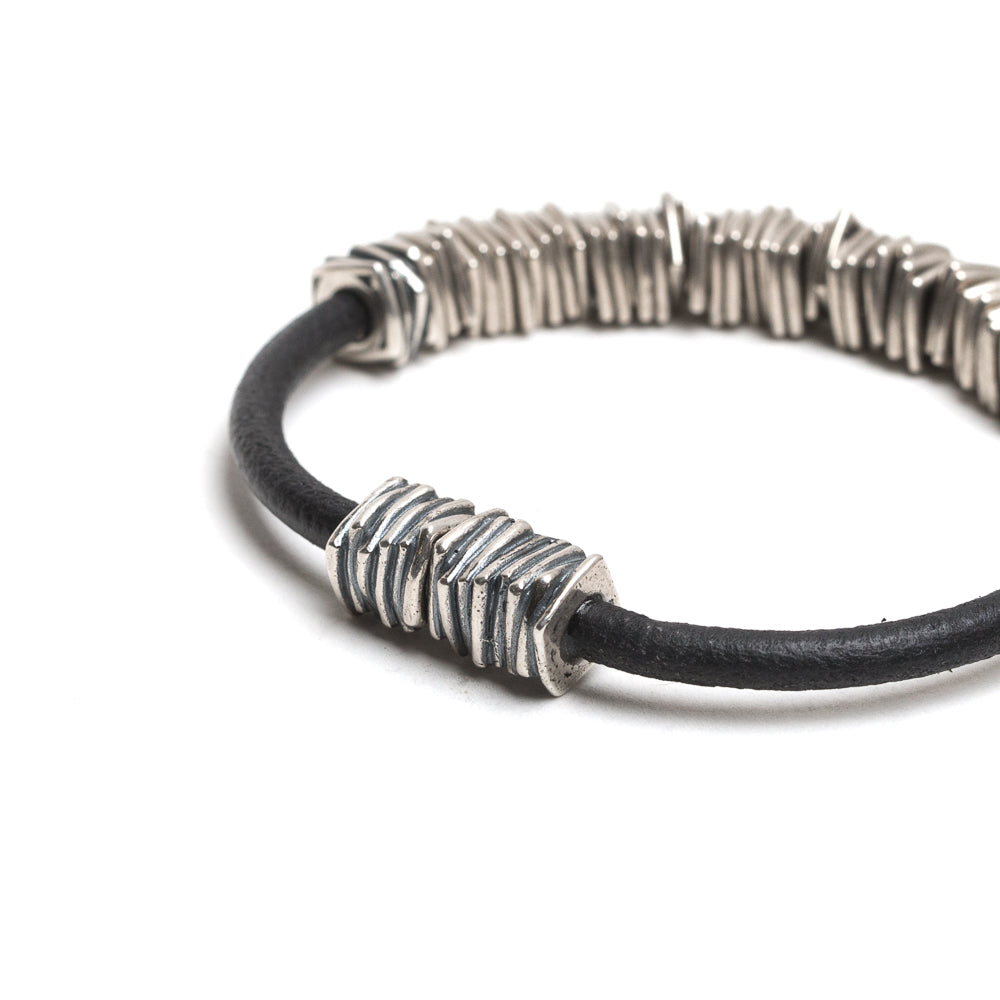 D'AMICO Bracciale Cuoio + Rondelle Saldi
