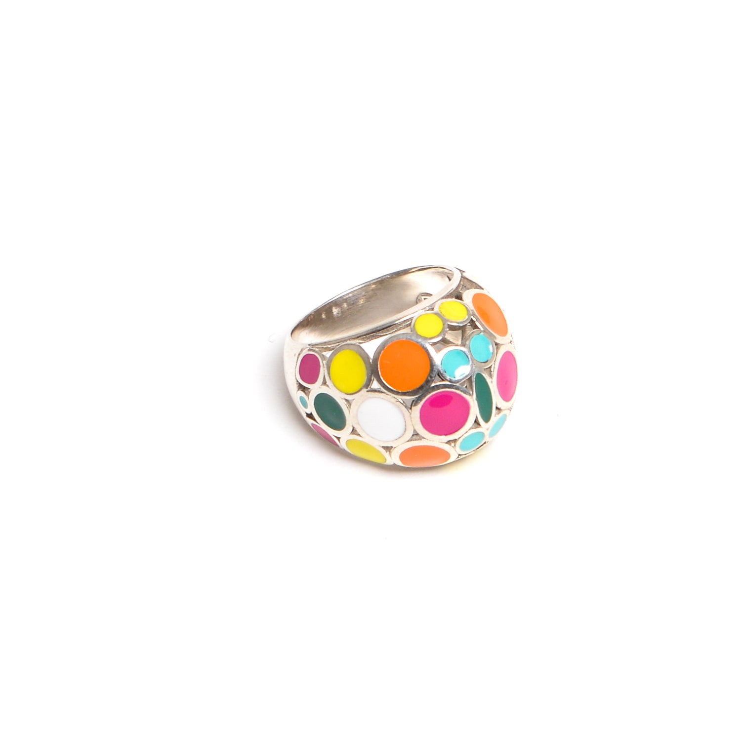 D'AMICO Anello Smalto Multicolor Nuovo
