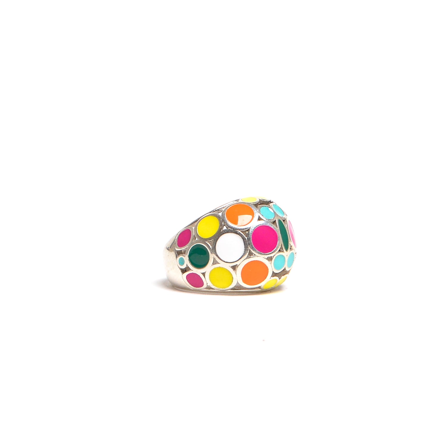 D'AMICO Anello Smalto Multicolor Nuovo