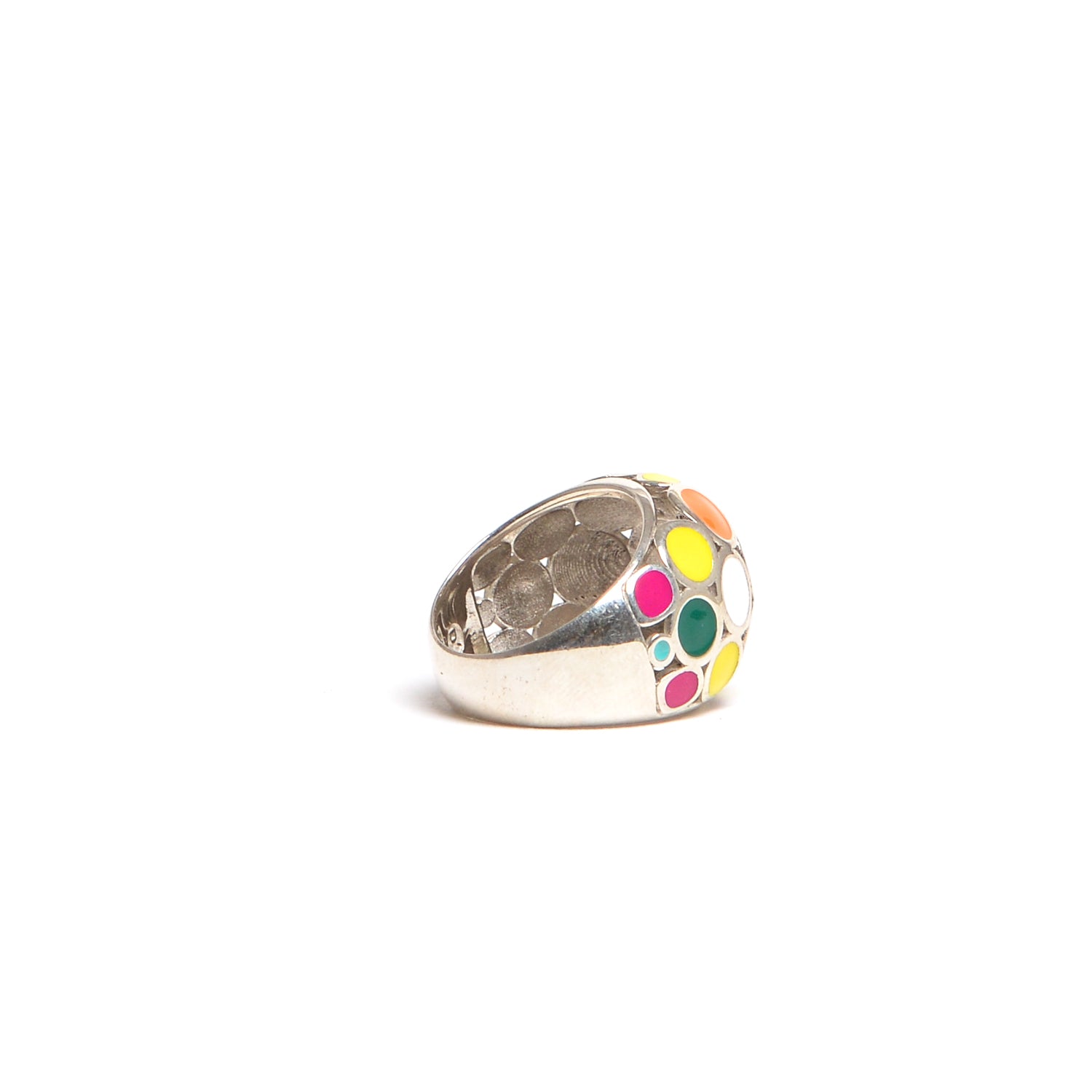 D'AMICO Anello Smalto Multicolor Nuovo