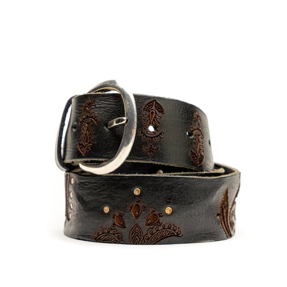 D'AMICO Cintura cuoio vintage Brown Laserato Pasley e Decorazioni Acquista Ora