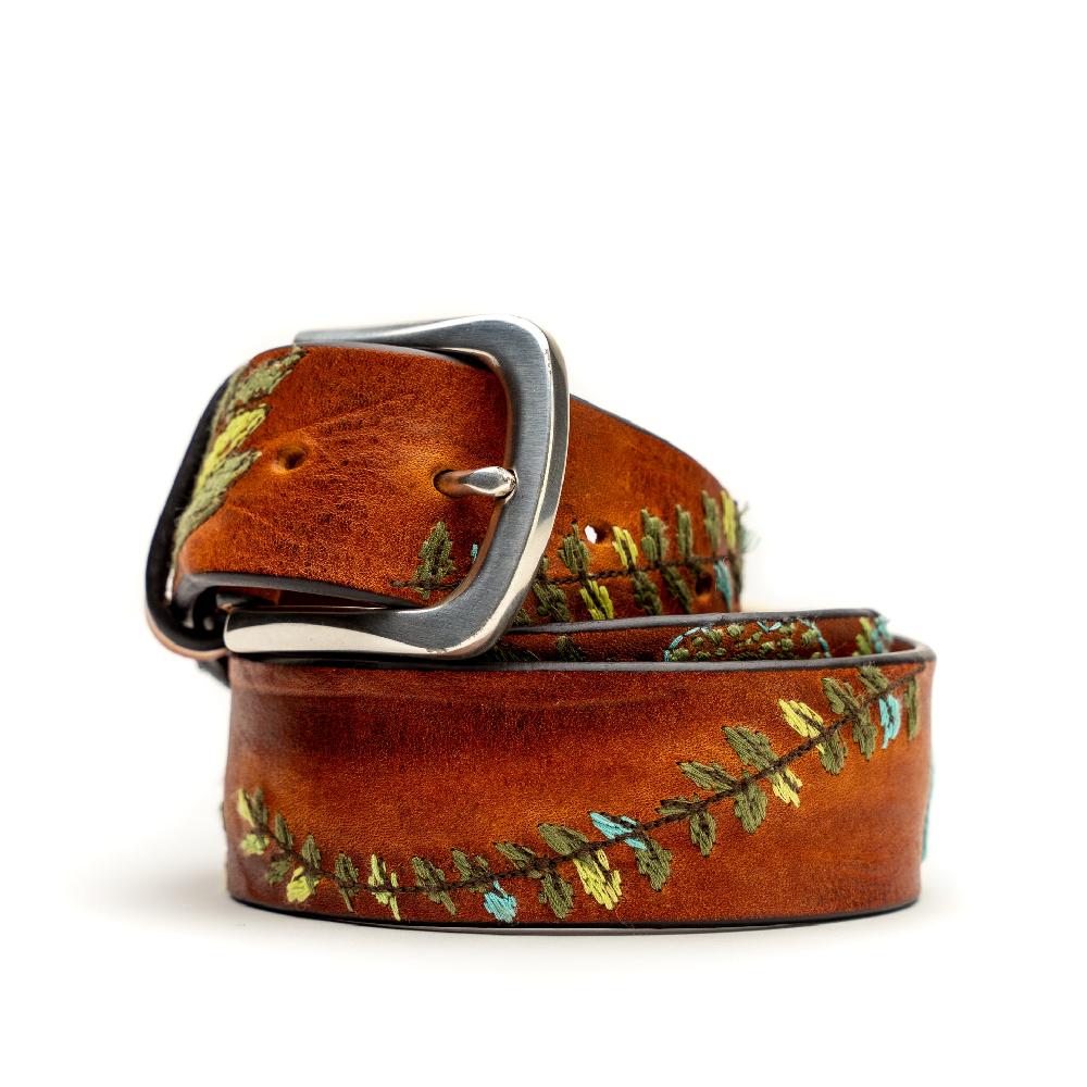 D'AMICO Cintura Cuoio Vintage Floral Turchese Fino Al -60%