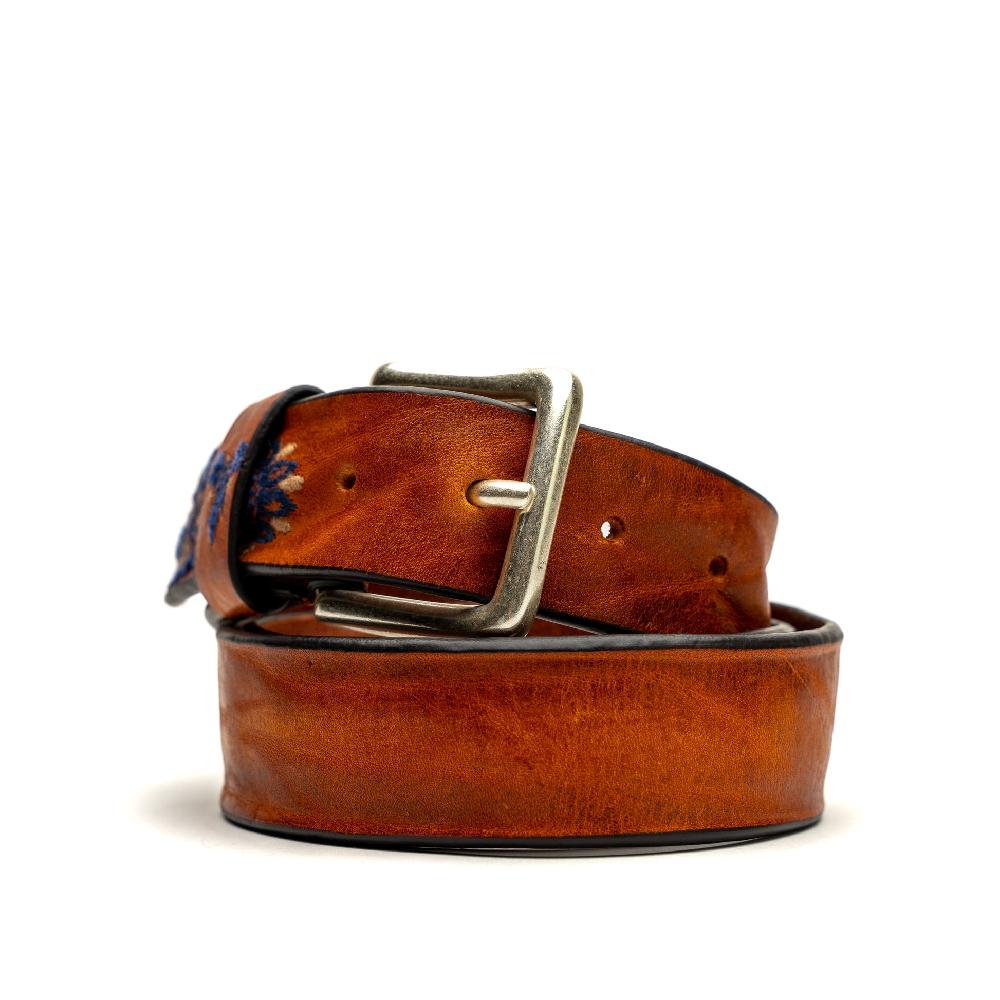 D'AMICO Cintura Cuoio Vintage Floral Blue Shopping Online