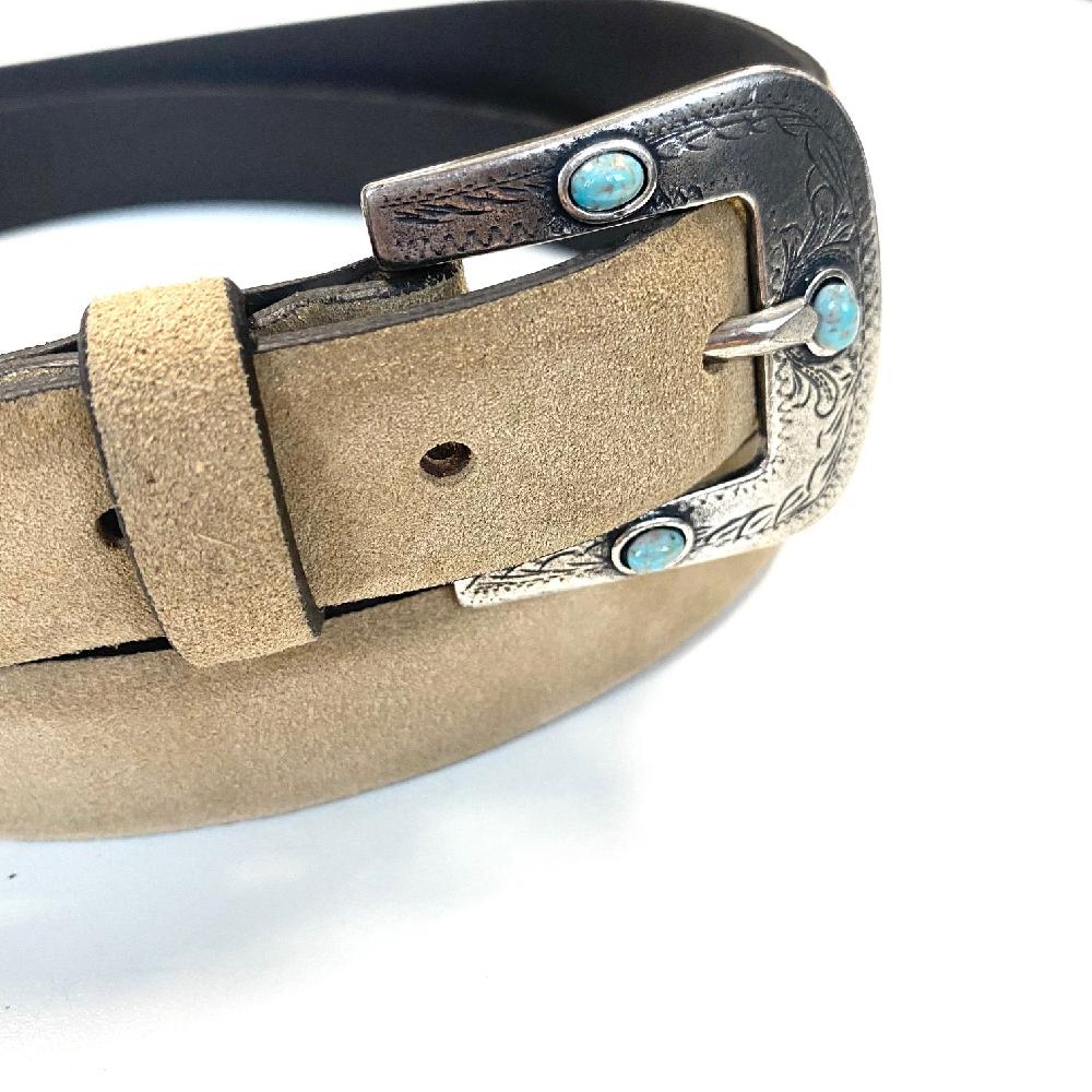 D'AMICO Cintura Camox Suede Fibbia Texas Turchesi Offerta