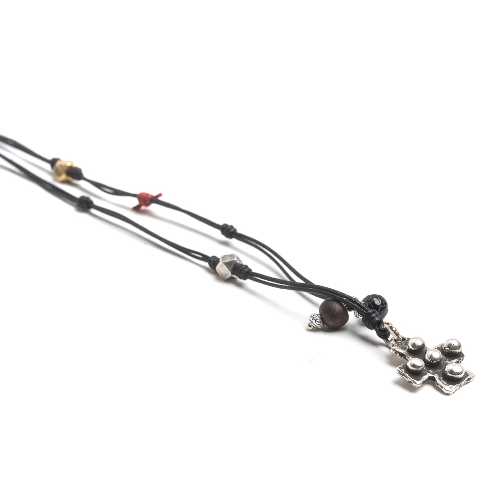 D'AMICO Collana Filo Cerato + Croce Medievale Shopping Online