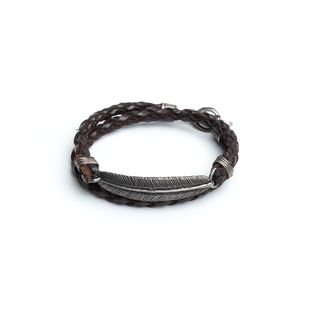 D'AMICO Bracciale Piuma + Cuoio Scooby T.Moro Presa
