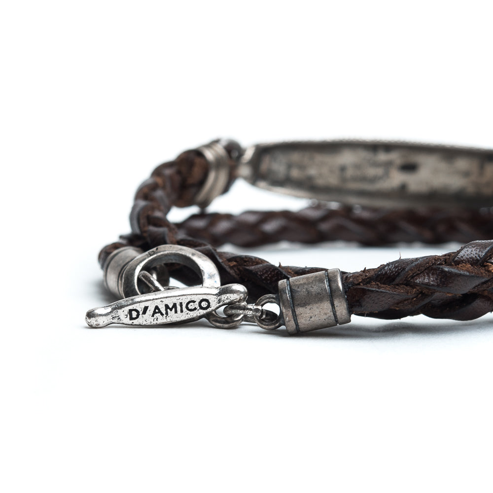 D'AMICO Bracciale Piuma + Cuoio Scooby T.Moro Presa