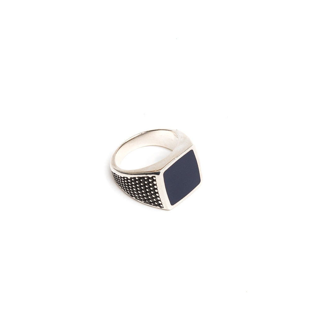 D'AMICO Anello Dupont Quadrato con Lacca Blu Outlet