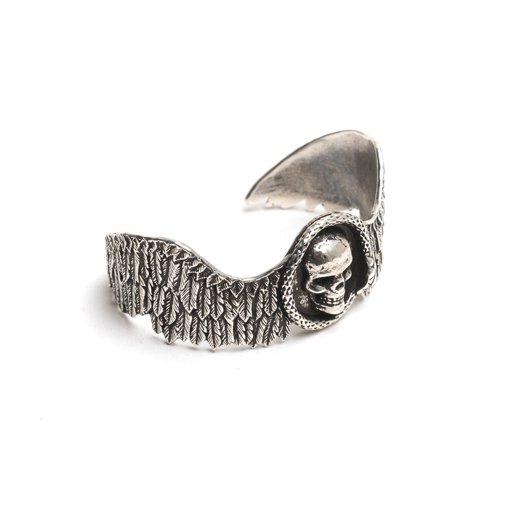 D'AMICO Bracciale Rigido Ali + Teschio Saldi