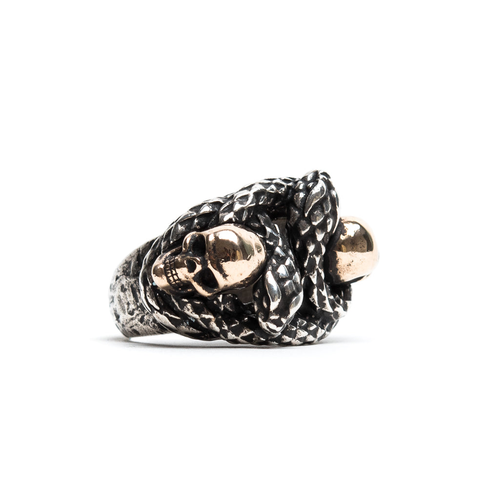 D'AMICO Anello Teschi e Serpenti Intrecciati Qualità Garantita