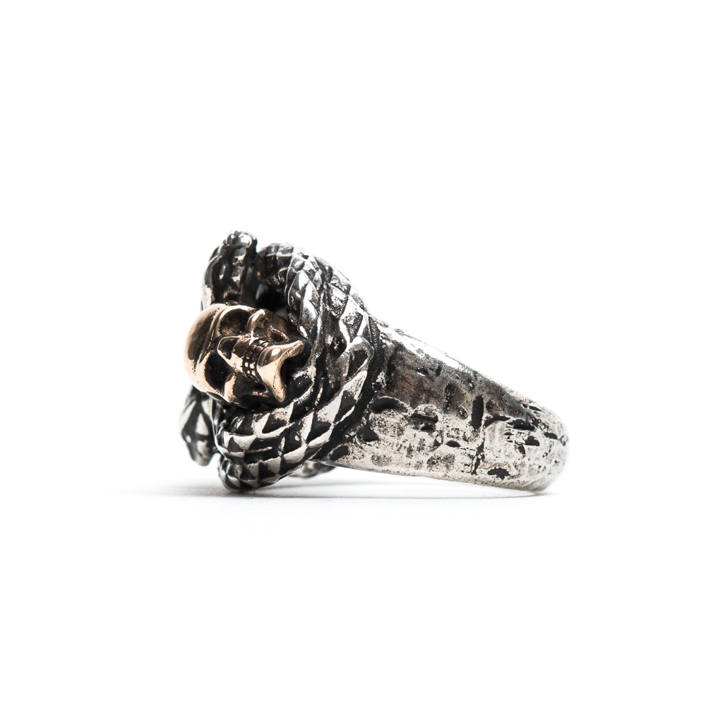 D'AMICO Anello Teschi e Serpenti Intrecciati Qualità Garantita
