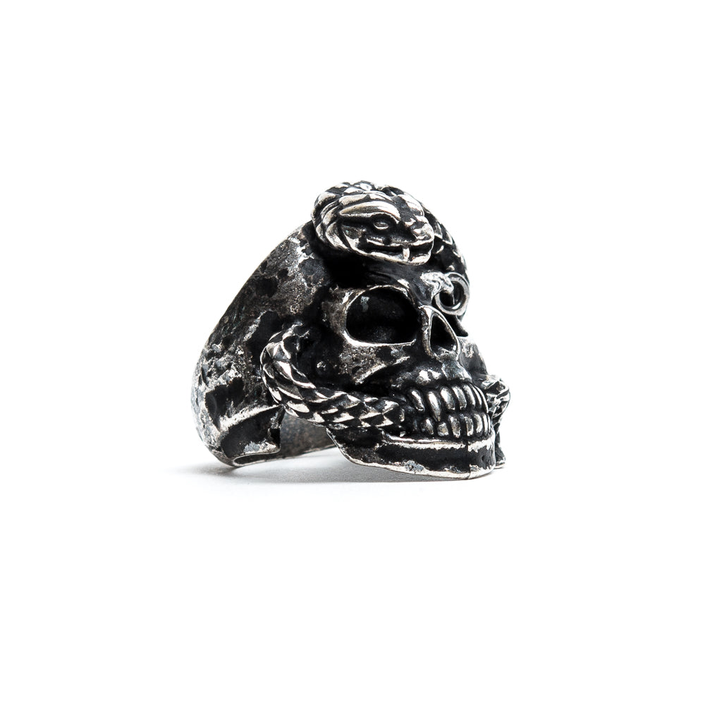 D'AMICO Anello Teschio Piercing e Serpente Spedizione Gratuita