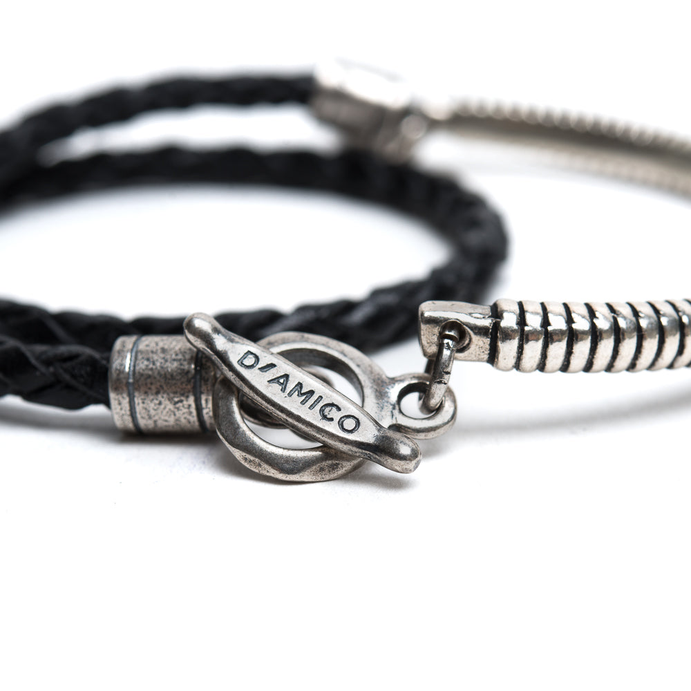 D'AMICO Bracciale Scooby Nero + Argento 925 Affare Del Giorno